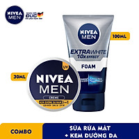 Bộ Đôi Nivea Men Chăm Sóc Da Cho Nam Giúp Sáng Da, Giảm Nhờn, Cấp Ẩm (Sữa Rửa Mặt 100gr - 88836 & Kem Dưỡng 30ml - 83923)