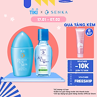 Combo Sữa chống nắng Senka Perfect UV Milk 40ml và Nước tẩy trang sạch thoáng Senka A.L.L.Clear Formula Fresh 70ml