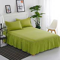 Fun Princess Style Pleated Cotton Bedspread Simple Solid Color Soft Thicken Bedding Sheet