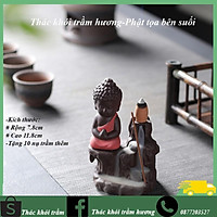 Thác khói trầm hương PHẬT TỌA BEN SUỐI tặng 10 nụ trầm, thác khói chảy ngược dùng đốt hoặc xông nụ trầm hương