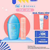 Combo Chống nắng kiềm dầu & Son dưỡng môi Senka (Kem chống nắng UV milk 40ml + Lip Balm 4.5g)