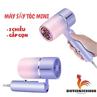 Máy sấy tóc ion mini Bedabenc gấp gọn tiện lợi, máy sấy tóc 2 chiều nóng lạnh công suất lớn tạo kiểu tóc chuyên nghiệp