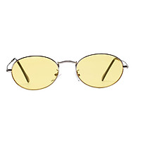 Women Men Retro Vintage Round Sunglasses Metal Frame Glasses White Sliver