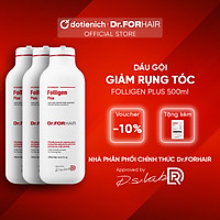 Dầu gội Dr.ForHair ngăn ngừa rụng tóc, phục hồi nang chân tóc và kích thích mọc tóc - Combo 3 chai Dr ForHair/Dr For Hair Folligen Plus Shampoo 500ml