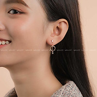 Hoa tai chữ c ngược đính đá phong cách đơn giản hiện đại hàn quốc-HTH0033