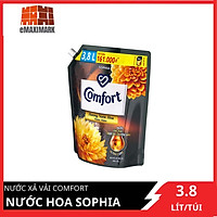 Nước Xả Làm Mềm Vải Comfort Giữ Màu & Bền Vải Sophia Hương Nước Hoa Thiên Nhiên 3.8L