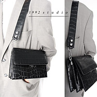 Túi xách unisex nam nữ / 1992 s t u d i o/ MINI SUEDE BAG / 2 loại da, da trơn, da vân, mỗi túi gồm 2 dây thay đổi