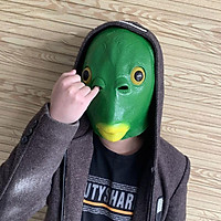 Green Fish Head Mask Funny Creepy Fish Head Party Mask Adult Animal Cosplay Prop Latex Mask Halloween Costume Festival