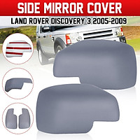 Pair Primer Wing Side Mirror Covers For Land Rover Discovery 3 Freelander 2