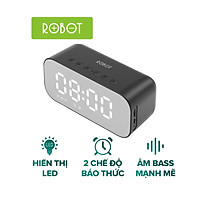Loa Bluetooth ROBOT RB560 Kiêm Đồng Hồ Báo Thức Màn Hình LED Tráng Gương - Hỗ Trợ Thẻ Nhớ, FM - Hàng Chính Hãng