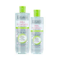 Bộ 2 sản phẩm nước tẩy trang Evoluderm dành cho da dầu mụn và da hỗn hợp 500ml và 250ml