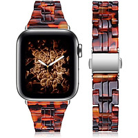 Nhựa Dây Đeo Thanh Mảnh Cho Apple Dây Đồng Hồ 44Mm 40Mm 42Mm 38Mm Correa Người Phụ Nữ Đeo Tay Dây Dây Đeo Đồng Hồ iwatch Series 6 Se 5 4 3 Dây