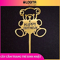 Topper Que Cắm Chữ Happy Birthday Mica Trang Trí Quà Tặng Sinh Nhật, Bánh Kem Sinh Nhật, Nhiều Mẫu Lựa Chọn Toppercake