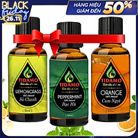 Combo 3 Tinh Dầu Sả Chanh + Tinh Dầu Bạc Hà + Tinh Dầu Cam Ngọt - Tinh Dầu Xông Phòng Nguyên Chất Nhập Khẩu Giúp Thư Giãn, Đuổi Muỗi Và Thơm Phòng (3 chai 10ML)