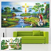 tranh đính đá CHÚA JESSU 120x65cm - chưa đính