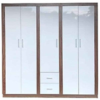 Tủ gỗ quần áo MDF màu trắng 5 cánh