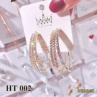 Khuyên tai, Bông tai, Hoa tai nữ xi bạc 925 phong cách HÀN QUỐC hottrend HT010
