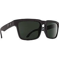 Spy Optic Helm Polarized Flat Sunglasses, Soft Matte Black/Happy Gray/Green Polar, 57 mm