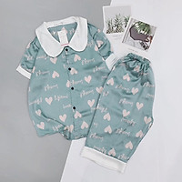 Đồ Ngủ Pijama Lụa Satin Tay Ngắn Cổ Sen Quần Lửng Siêu Xinh - Babi mama - Bộ Mặc Nhà BP04