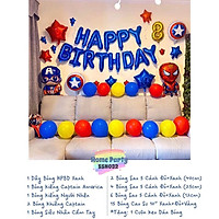 Set Bóng Trang Trí Sinh Nhật Đội Trưởng Mỹ Và Người Nhện - Captain - Siêu nhân - Spider Man - Happy Birthday - Party