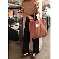 Túi vải tote đeo vai nữ Hàn Quốc thiết kế basic, size lớn. T023