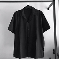 Áo Sơ Mi Tay Ngắn Cổ Vest Trơn Nam Nữ Unisex
