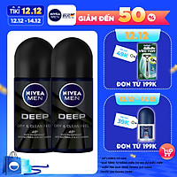 Combo 2 Lăn Ngăn Mùi NIVEA MEN DEEP Than Đen Hoạt Tính 50ml - 80031