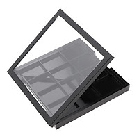 Cuticate Đen 12 Không Gian Trang Điểm Cho Phấn Mắt Highlighters Đựng Mỹ Phẩm Son Dưỡng Môi
