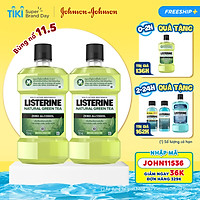 Bộ 2 Nước Súc Miệng Ngừa Sâu Răng Listerine Natural Green Tea 750ml x2 chai