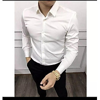 Áo sơ mi nam trắng trơn cao cấp 100% Cotton hàng QUẢNG CHÂU - L