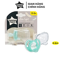 Ty ngậm silicon siêu nhẹ cho bé Tommee Tippee Ultra Light 0-6 tháng (vỉ đơn) - Xanh ngọc