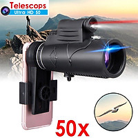 Monocular 12X50 Zoom Optical HD Lens Telescope for iPhone Samsung