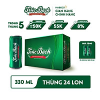 Bia Trúc Bạch - Thùng 24 lon 330ml - Phiên bản lon cao