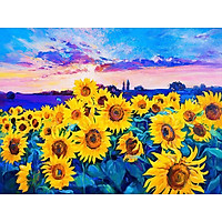 Bimkole 5D Diamond Painting Sunflower Against Blue Sky Full Drill DIY Rhinestone Pasted with Diamond Set Arts Craft Decorations (12x16inch)