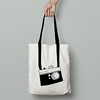 Túi Vải Tote Canvas Cao Cấp, Dày Dặn Hình Máy Ảnh, Phong Cách Basic