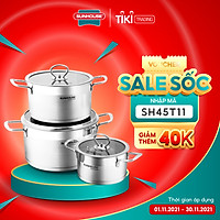 Bộ Nồi Inox Sunhouse Mama 5 Đáy SH784