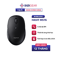 Chuột Không Dây HAVIT MS76, Thiết Kế Công Thái Học, 3 DPI + 6 Nút Chỉnh, Tuổi Thọ 3Tr Lần Nhấn - Hàng Chính Hãng