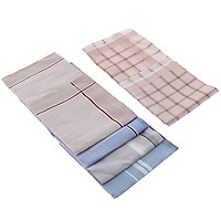 5/pack Men's Cotton Checks Handkerchief Soft Pocket Square Hankies 40x40cm