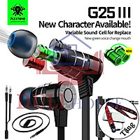 Tai phone, tai nghe headphone nhét tai cho Game thủ chuyên nghiệp Plextone G25, thiết kế độc đáo kèm nút biến đổi âm thanh(Variable Sound) hỗ trợ chống ồn mẫu mới 2020 nghe nhạc hay hơn tai nghe AKG. - Hàng Chính Hãng.