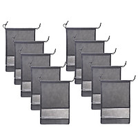 Drawstring Storage Bag Toy Shoes Laundry Bag Light Grey 5pcs M 5pcs L
