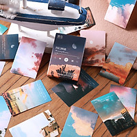 Sticker chủ đề Mặt Trăng • Mây • Gió - Hộp 30 miếng dán trang trí sổ tay Bullet Journal - M261