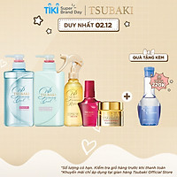 Bộ 5 Tsubaki mát lạnh sạch dầu và chăm sóc tóc chuẩn salon (Gội Xả 490ml/chai + Xịt dưỡng tóc 220ml + Mặt nạ tóc 180g + Dầu dưỡng 50ml)
