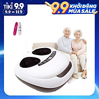 Máy Massage Chân (Lòng bàn chân, Chân, Ngón chân) | Liệu pháp mát xa từ áp suất không khí và con lăn nhiệt, Massage theo phương pháp Shiatsu Nhật Bản - Hàng nhập khẩu - Tặng kèm Máy massage cầm tay mini - Giao màu ngẫu nhiên