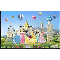 Tranh 3D dán phòng trẻ em công chúa eo sa, tranh dán tường 3d cho bé- KT 80x125cm- Huyền Chi- Đặt theo kích thước yêu cầu