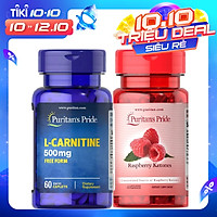 Combo hỗ trợ giảm cân TỰ NHIÊN Raspberry ketone& L-carnitine cho cơ địa khó giảm