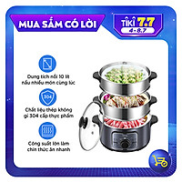 Nồi hấp điện MIDEA MZ-ZG26Easy401 3 ngăn hấp dung tích 10 lít - Hàng chính hãng