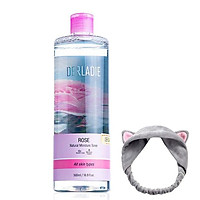 Nước hoa hồng cấp ẩm, phục hồi và se khít da Derladie Rose Natural Moisture Toner 500ml + Tặng Kèm 1 Băng Đô Tai Mèo Xinh Xắn ( Màu Ngẫu Nhiên)