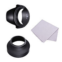 67mm Lens Hood Set with Tulip Flower Lens Hood + Collapsible Rubber Lens Hood + Lens Cleaning Cloth Replacement for