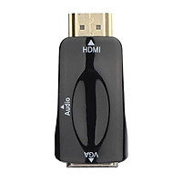 1080P HDMI Male to VGA Female Video Converter Adapter For PC Laptop HDTV Projectors and other HDMI Input Devices with 3.5mm Audio Cable Black