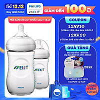 Bộ 2 Bình sữa mô phỏng tự nhiên hiệu Philips Avent (260ml) cho trẻ từ 1 tháng tuổi 693.23